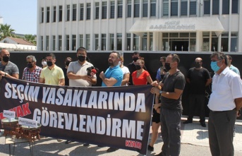 KTAMS, seçim yasakları devam ederken istihdam yapıldığı gerekçesiyla Başbakanlık önünde eylem yaptı