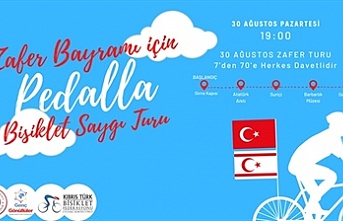 “Zafer Bayramı için pedalla bisiklet saygı turu” bugün Girne kapısında saat 19.00'da yapılacak
