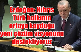 Erdoğan: Kıbrıs Türk halkının ortaya koyduğu yeni çözüm vizyonunu destekliyoruz