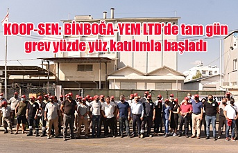 KOOP-SEN: BİNBOĞA-YEM LTD’de tam gün grev yüzde yüz katılımla başladı