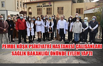 Pembe Köşk Psikiyatri Hastanesi çalışanları Sağlık Bakanlığı önünde eylem yaptı