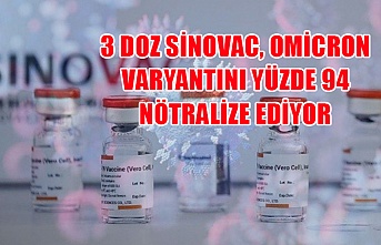 3 doz sinovac, omicron varyantını yüzde 94 nötralize ediyor