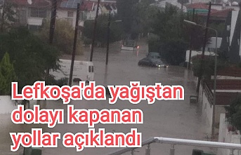 Lefkoşa'da yağıştan dolayı kapanan yollar açıklandı