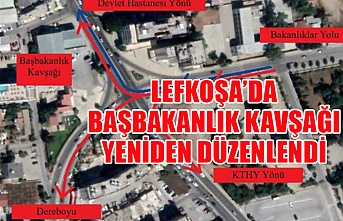 Lefkoşa’da başbakanlık kavşağı yeniden düzenlendi