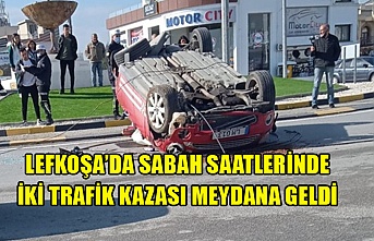 Lefkoşa’da sabah saatlerinde iki trafik kazası meydana geldi
