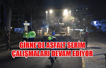 Girne’de asfalt serim çalışmaları devam ediyor