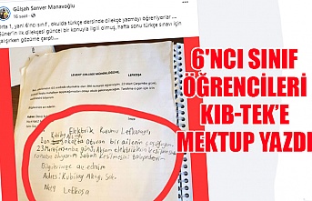 6'ncı sınıf öğrencileri KIB-TEK’e mektup yazdı