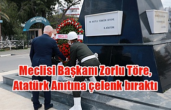 Meclisi Başkanı Zorlu Töre, Atatürk Anıtına çelenk bıraktı