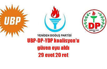 UBP-DP-YDP koalisyon'u güven oyu aldı