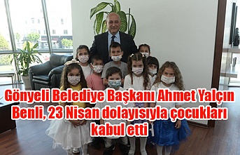 Gönyeli Belediye Başkanı Ahmet Yalçın Benli, 23 Nisan dolayısıyla çocukları kabul etti