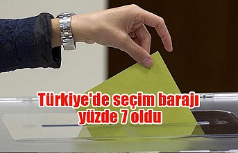 Türkiye'de seçim barajı yüzde 7 oldu