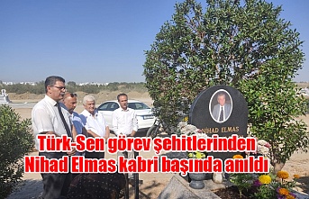 Türk-Sen görev şehitlerinden Nihad Elmas kabri başında anıldı