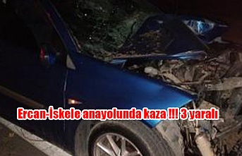 Ercan-İskele anayolunda kaza !!! 3 yaralı