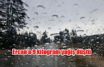 Ercan’a 9 kilogram yağış düştü