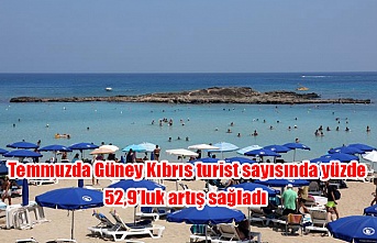 Temmuzda Güney Kıbrıs turist sayısında yüzde 52,9’luk artış sağladı