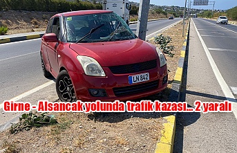 Girne - Alsancak yolunda trafik kazası… 2 yaralı