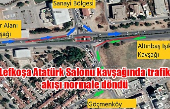 Lefkoşa Atatürk Salonu kavşağında trafik akışı normale döndü