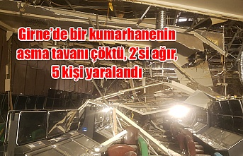 Girne’de bir kumarhanenin asma tavanı çöktü, 2’si ağır, 5 kişi yaralandı
