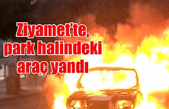 Ziyamet’te, park halindeki araç yandı