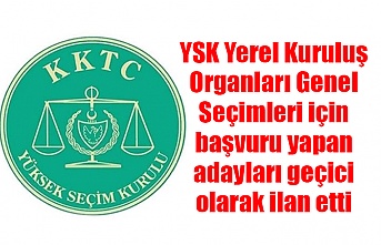 YSK Yerel Kuruluş Organları Genel Seçimleri için başvuru yapan adayları geçici olarak ilan etti