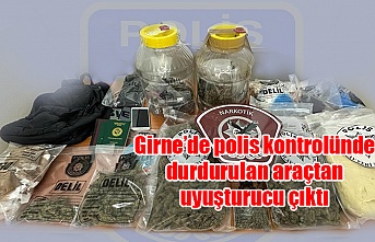Girne’de polis kontrolünde durdurulan araçtan uyuşturucu çıktı