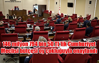 146 milyon 794 bin 50 TL’lik Cumhuriyet Meclisi bütçesi oy çokluğuyla onaylandı