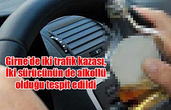 Girne’de iki trafik kazası, İki sürücünün de alkollü olduğu tespit edildi