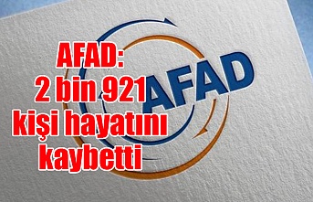 AFAD: 2 bin 921 kişi hayatını kaybetti