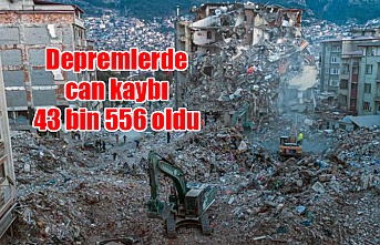 Depremlerde can kaybı 43 bin 556 oldu