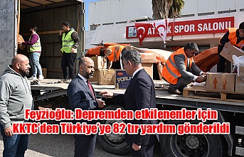 Feyzioğlu: Depremden etkilenenler için KKTC’den Türkiye’ye 82 tır yardım gönderildi
