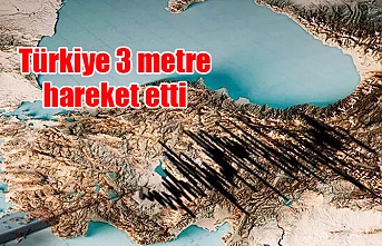 Türkiye 3 metre hareket etti