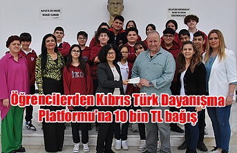 Öğrencilerden Kıbrıs Türk Dayanışma Platformu’na 10 bin TL bağış