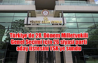 Türkiye’de 28. Dönem Milletvekili Genel Seçimi için 26 siyasi parti aday listesini YSK’ye sundu