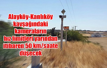 Alayköy-Kanlıköy kavşağındaki kameraların hız limitleri yarından itibaren 50 km/saate düşecek