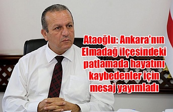 Ataoğlu: Ankara’nın Elmadağ ilçesindeki patlamada hayatını kaybedenler için mesaj yayımladı