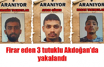 Firar eden 3 tutuklu Akdoğan’da yakalandı