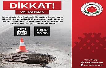 Gönyeli Atatürk Caddesi’nde bu akşam trafik tek şeritten verilecek