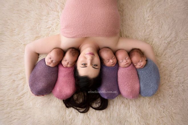Avustralyalı anne beşizlerinin fotoğraflarını yayınladı