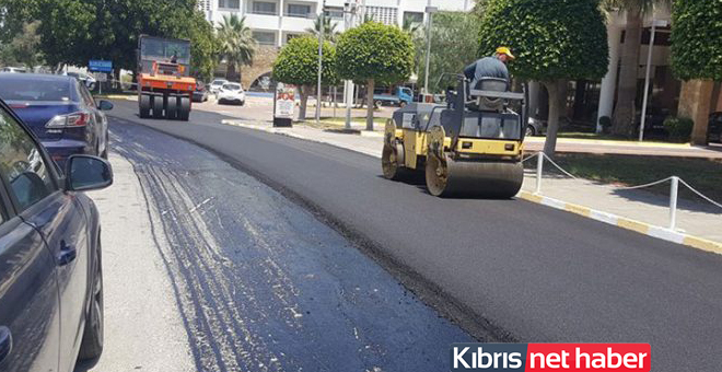 Girne’de asfalt çalışmasının tarihi değişti