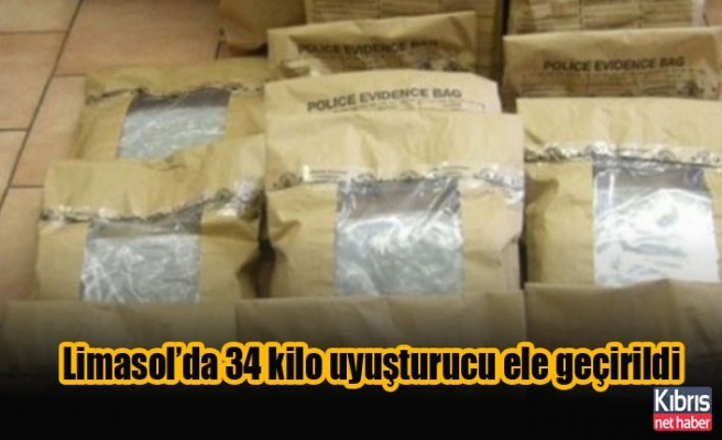 Limasol’da 34 kilo uyuşturucu ele geçirildi