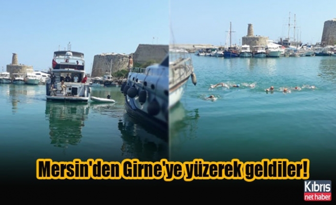 Mersin'den Girne'ye yüzerek geldiler!