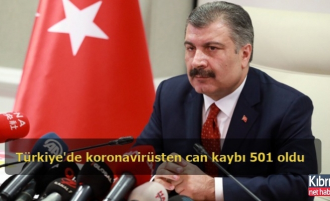 Türkiye'de koronavirüsten can kaybı 501 oldu
