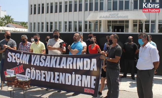 KTAMS, seçim yasakları devam ederken istihdam yapıldığı gerekçesiyla Başbakanlık önünde eylem yaptı