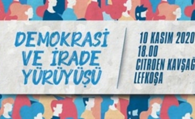 "Demokrasi ve irade" yürüyüşü yarın Lefkoşa'da yapılacak
