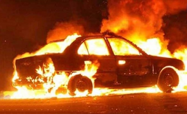 Gazimağusa'da araç yangını