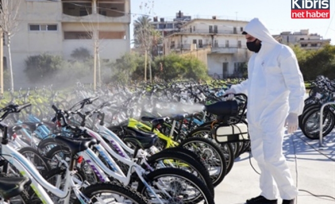 Kapalı Maraş'taki 600 adet bisiklet dezenfekte edilerek yeniden halkın hizmetine sunuldu
