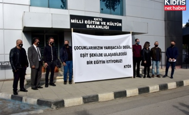 KTÖS, kolejlere giriş sistemini Eğitim Bakanlığı'nın önünde eylemle eleştirdi