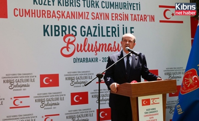 Cumhurbaşkanı Tatar, Diyarbakır'da Kıbrıs gazileriyle  buluştu