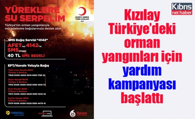 Kızılay, Türkiye’deki orman yangınları için yardım kampanyası başlattı