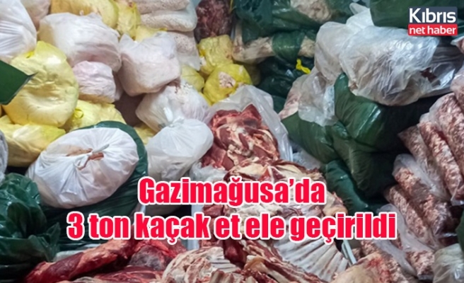 Gazimağusa’da 3 ton kaçak et ele geçirildi